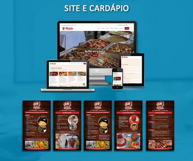 Desenvolvimento de arte para Cardápios e web site institucional