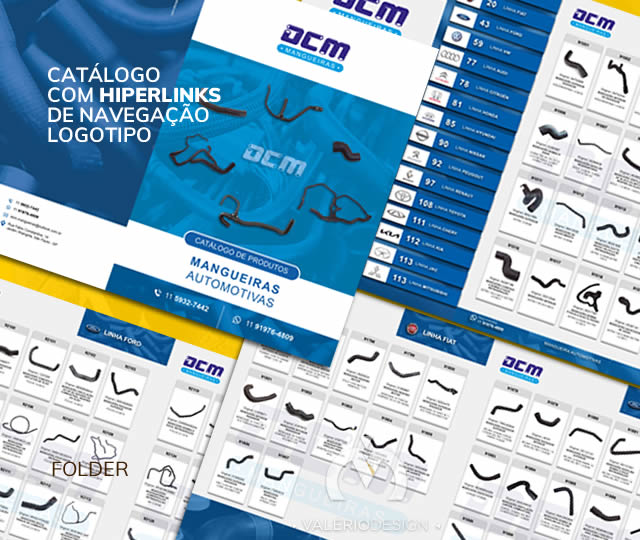 Catálogo de Produtos com hiperlink de navegação E Logotipo
