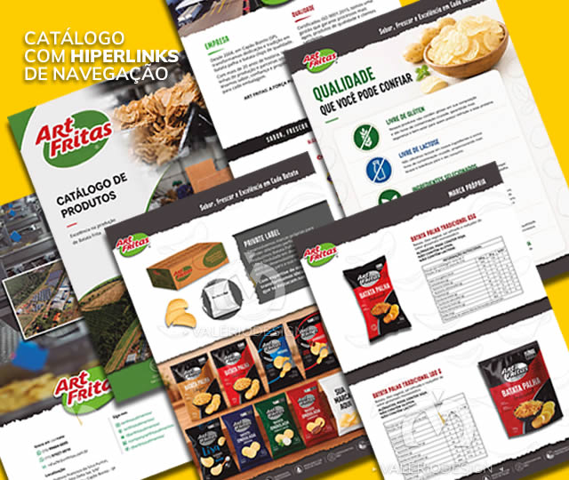 Catálogo de Produtos com hiperlink de navegação